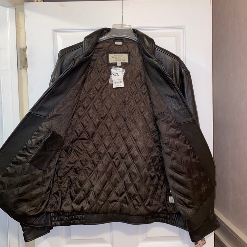 Mens St Johns Bay Authentic Brown Leather Jacket